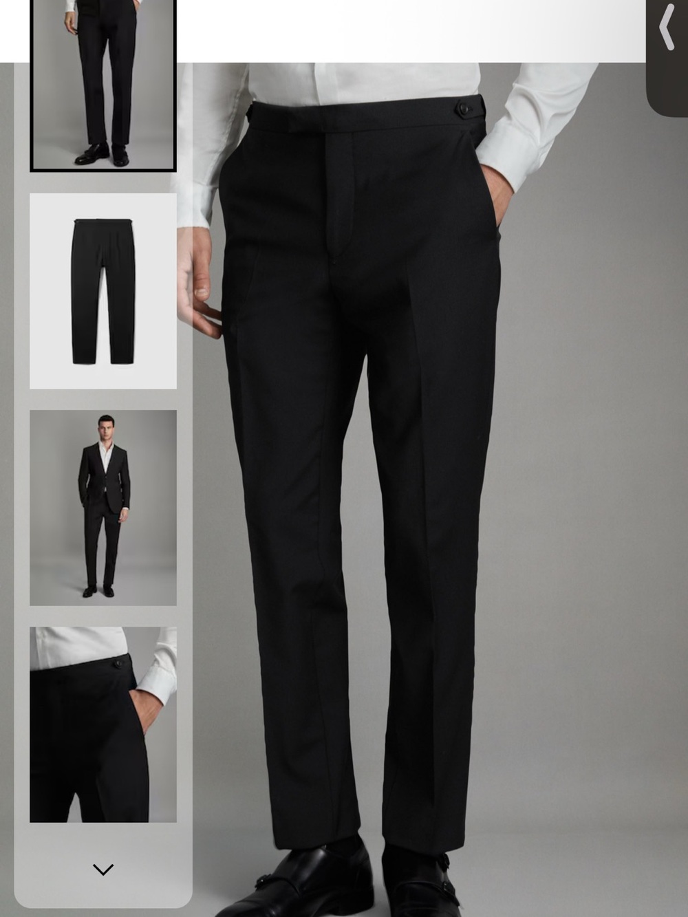 Reiss Slim-Fit Wool Suit Trousers in Black 34 waist